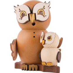 Smoker - Owl with Child - 15 cm / 5.9 inch
