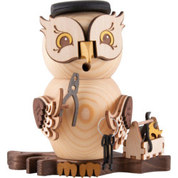 Räuchereule Handwerker - 15 cm