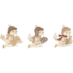 Christbaumschmuck Wintervögel - 6er-Set - 7 cm