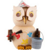 Mini Owl Painter - 7 cm / 2.8 inch
