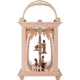 Pyramid Lantern - Palm Trees and Nativity - 38 cm / 15 inch