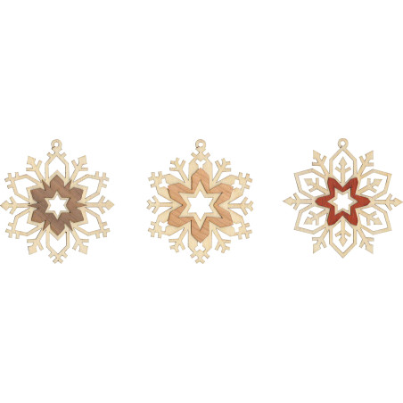 Christbaumschmuck Schneekristalle - 6er-Set - 7 cm