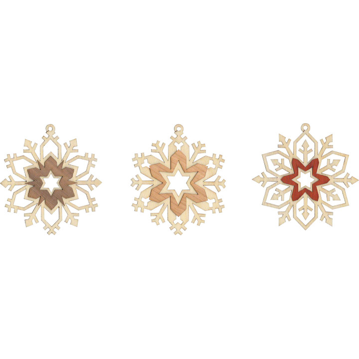 Christbaumschmuck Schneekristalle - 6er-Set - 7 cm