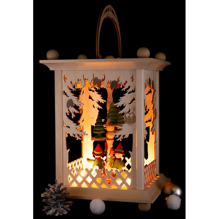 Pyramidenlaterne Wald und Wichtel - 38 cm