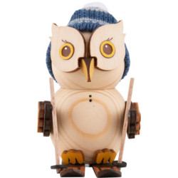 Mini-Eule mit Ski - 7 cm