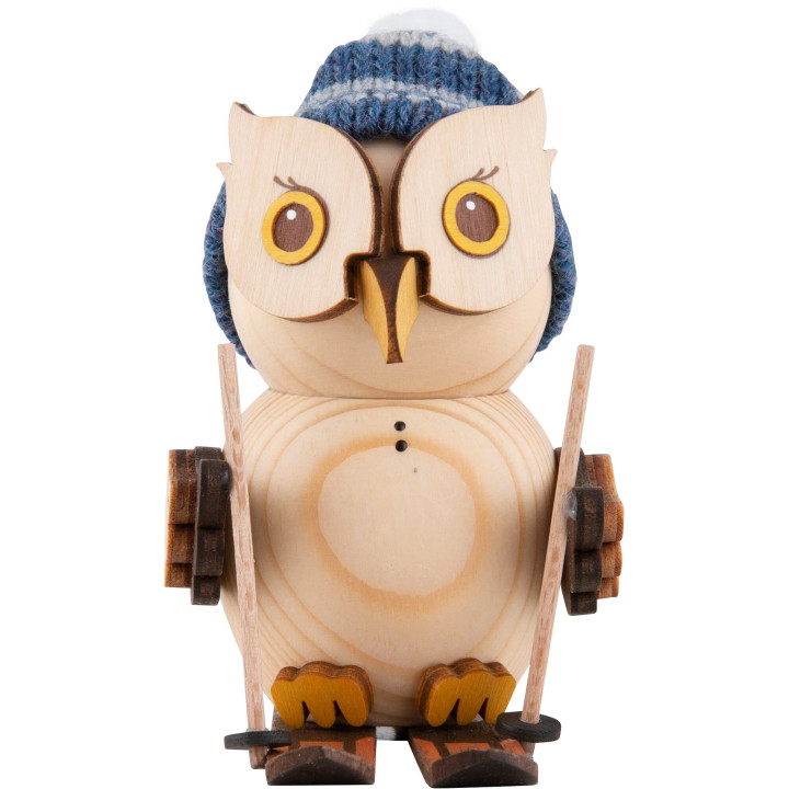 Mini-Eule mit Ski - 7 cm