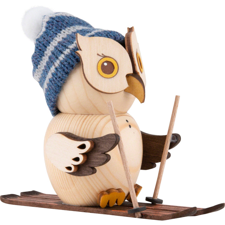 Mini-Eule mit Ski - 7 cm