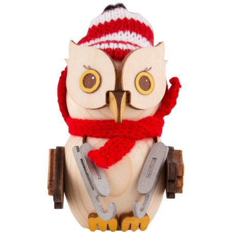 Mini-Eule mit Schlittschuhen - 7 cm