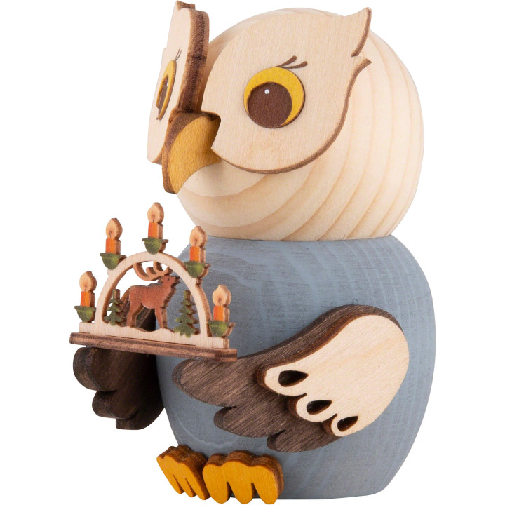 Mini-Eule mit Schwibbogen - 7 cm