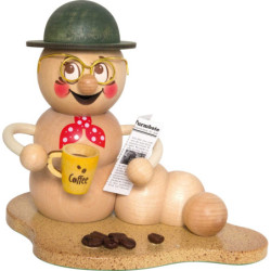 Räucherwurm Kaffeepause-Rudi - 14 cm