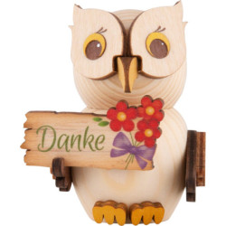 Mini Owl with "Thank you" - 7 cm / 2.8 inch