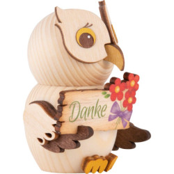 Mini Owl with "Thank you" - 7 cm / 2.8 inch