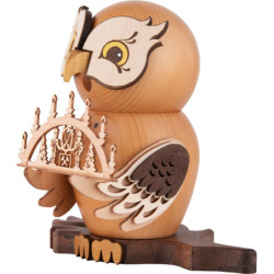 Smoker - Owl with Candle Arch - 15 cm / 5.9 inch