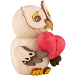 Mini Owl with Heart - 7 cm / 2.8 inch