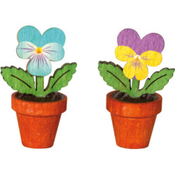 Pansies - Set of 2 - 3,3 cm / 1.3 inch