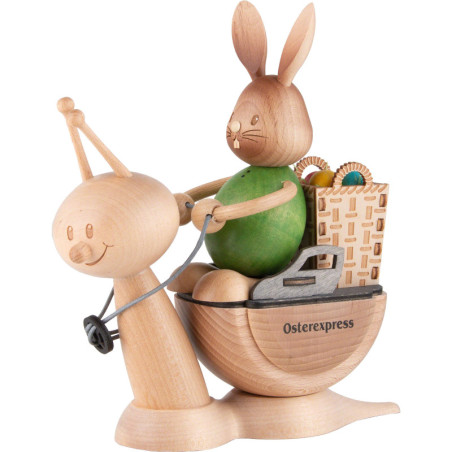 Easter Express with Stupsi Bunny and Snail Sunny - 20 cm / 7.9 inch
