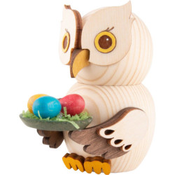 Mini-Eule mit Ostereiern - 7 cm