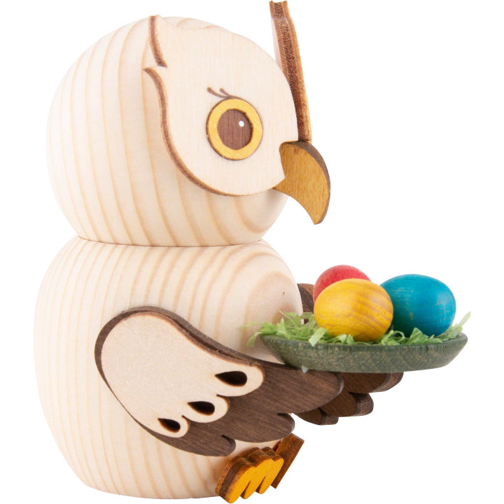 Mini-Eule mit Ostereiern - 7 cm