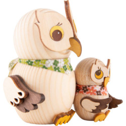 Mini Owl with Child - 7 cm / 2.8 inch
