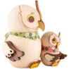 Mini Owl with Child - 7 cm / 2.8 inch