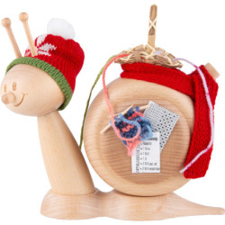 Räucherschnecke Sunny mit Strickzeug - 16 cm