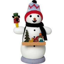 Räuchermännchen Schneemann Weihnachtsmarkthändler - 13 cm