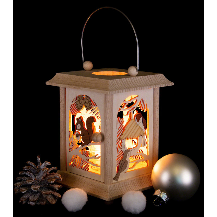 Lantern Squirrel and Birds - 24 cm / 9.4 inch