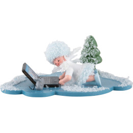 Schneeflöckchen mit Laptop - 5 cm