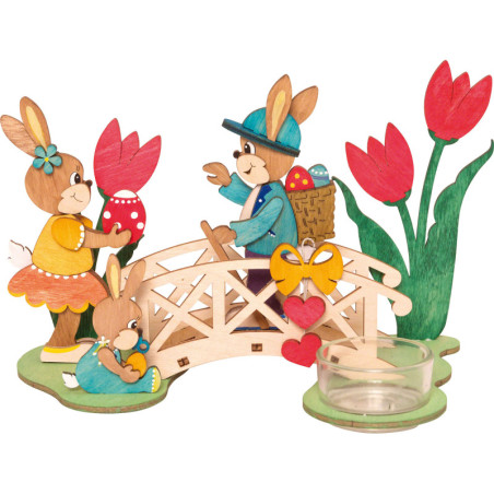 Handicraft Set - Tea Light Holder - Easter Bridge - 14 cm / 5.5 inch