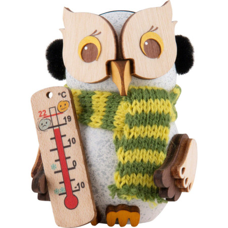 Mini Owl with Thermometer - 7 cm / 2.8 inch