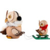 Mini Owl Sleigh ride with Child - 7 cm / 2.8 inch