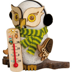 Räuchereule mit Thermometer - 16 cm