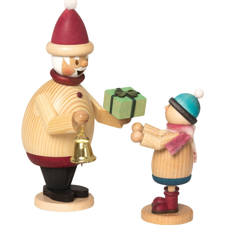 Räuchermännchen Weihnachtsmann Max mit Mäxchen - 16 cm