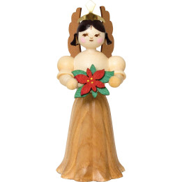 Engel mit Weihnachtsstern - 7 cm