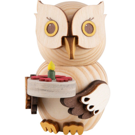 Mini-Eule mit Torte - 7 cm