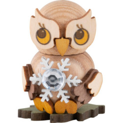 Eulenkind mit Schneekristall - 4 cm