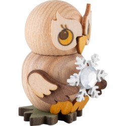 Eulenkind mit Schneekristall - 4 cm