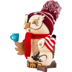 Räuchereule Weihnachtsmarktbesuch mit Kind - 15 cm