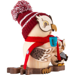Smoker - Owl at Christmas Market with Child - 15 cm / 5.9 inch