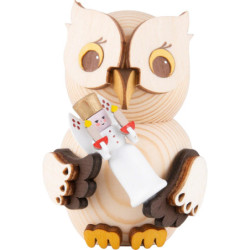 Mini-Eule mit Engel - 7 cm