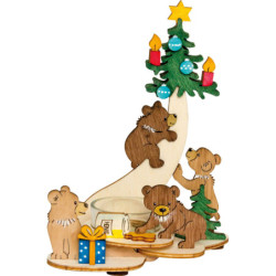 Bastelset Teelichthalter Bärenkinder - 8,5 cm