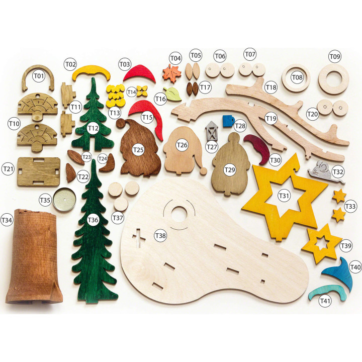 Handicraft Set - Smoking Hut - Owls - 14 cm / 5.5 inch