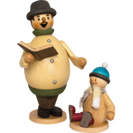 Räuchermännchen Vorleser Max mit Mäxchen - 16 cm