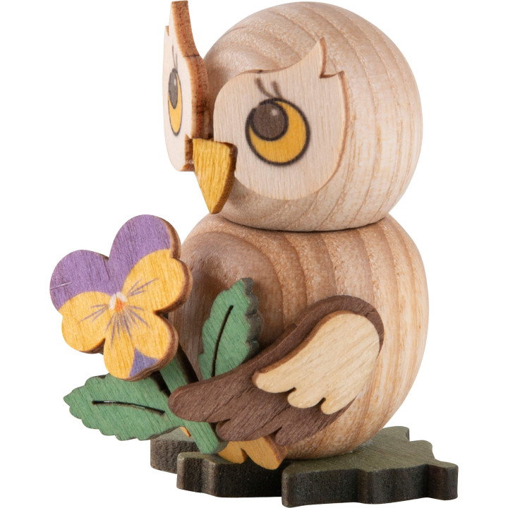 Eulenkind mit Blume - 4 cm