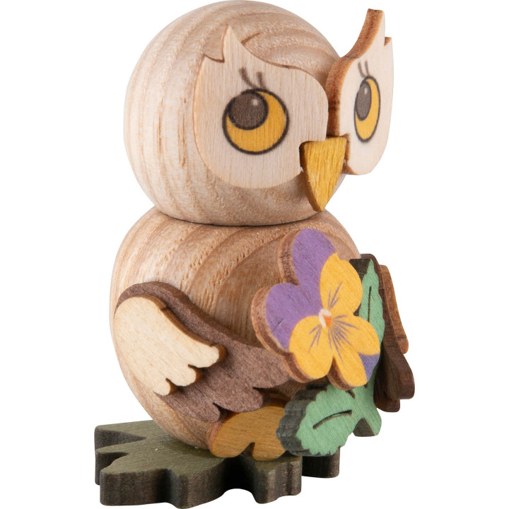 Owl Child with Flower - 4 cm / 1.6 inch
