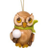 Tree Ornament - Owl Child with Snowball - 4 cm / 1.6 inch