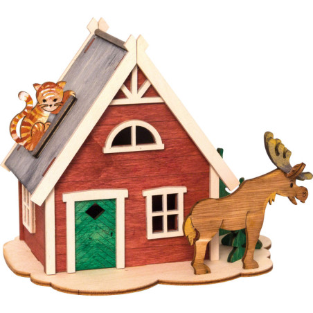 Bastelset Spardose Schwedenhaus - 14 cm