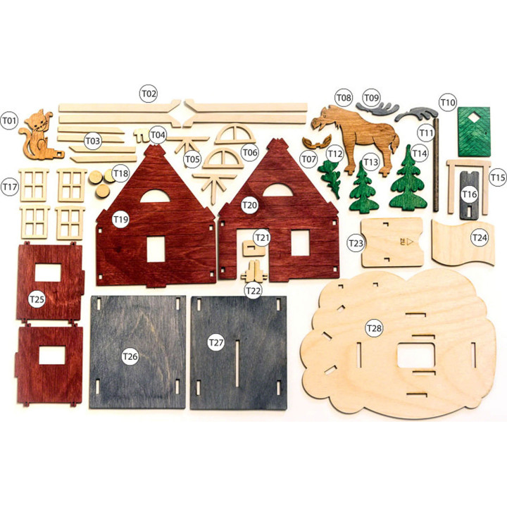 Bastelset Spardose Schwedenhaus - 14 cm