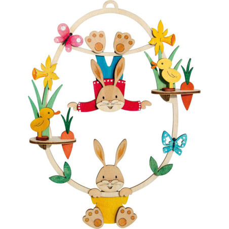 Handicraft Set - Window Picture - Rabbit Swing - 25 cm / 9.8 inch