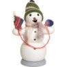 Smoker - Snowman with Knitting - 13 cm / 5.1 inch